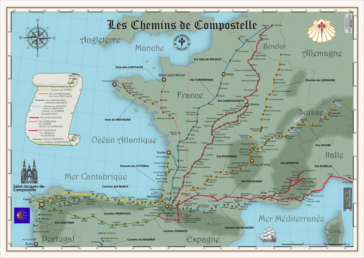 Chemins de Compostelle M3 70x100