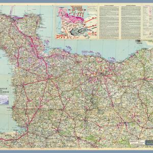 Bataille de Normandie / Echelle 1/200 000 adaptée Dimensions 90 x 77 cm / Données Editions Michelin